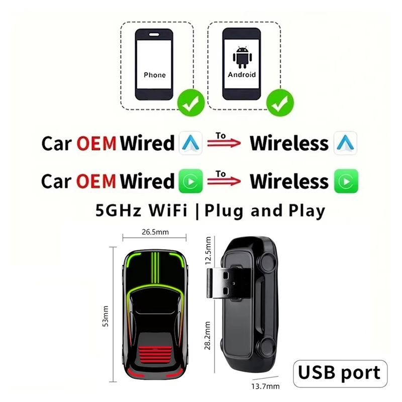 Wireless Carplay Adapter Andro - Wifi Smart Plug 评论和价格