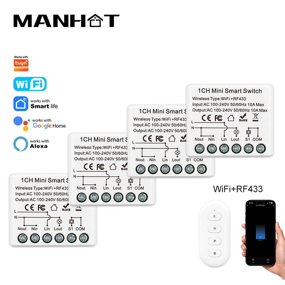 10A Mini WIFI Smart Switch RF4 - Smart Light Switch Wifi 评论和价格