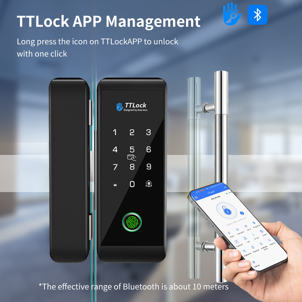 TTLOCK Smart Glass Lock Finger - Smart Door Lock Wifi 评论和价格